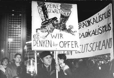 Demonstrasjoner ved Berlin-murens fall, Leipzig. Fra Bundesarkiv.