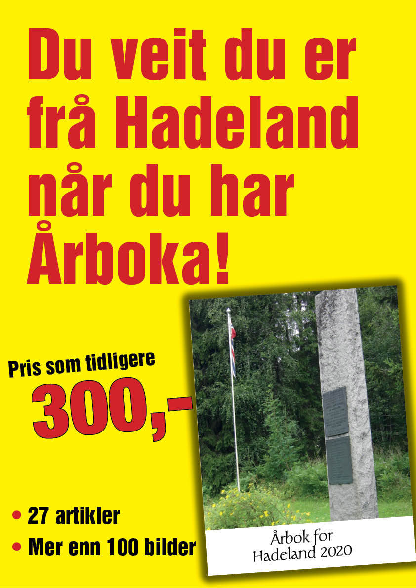 1.11.2020 Årbok for Hadeland 2020 er i salg 