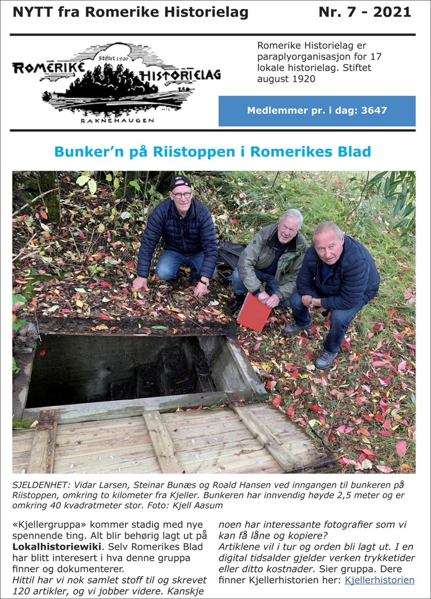 «NYTT fra Romerike Historielag» nr. 7 – 2021