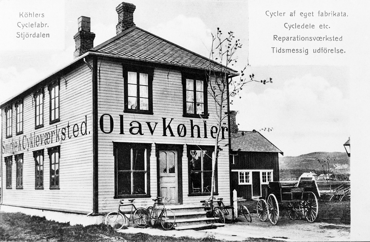 07_ Olav Køhlers sykkelverksted med reklame på kor