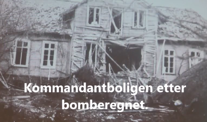 2025.04.09 Birger Eriksen. Kommandantboligen etter bombingen. Foto Grunde Vale.