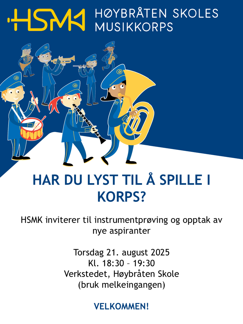 Vil du spille i korps? Kom på instrumentprøving!
