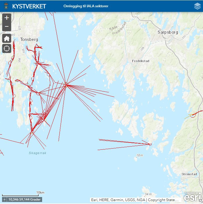 Endret sektorbelysning - Papperhavn