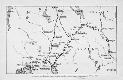 Romerike etter 1854 - jernbanekart