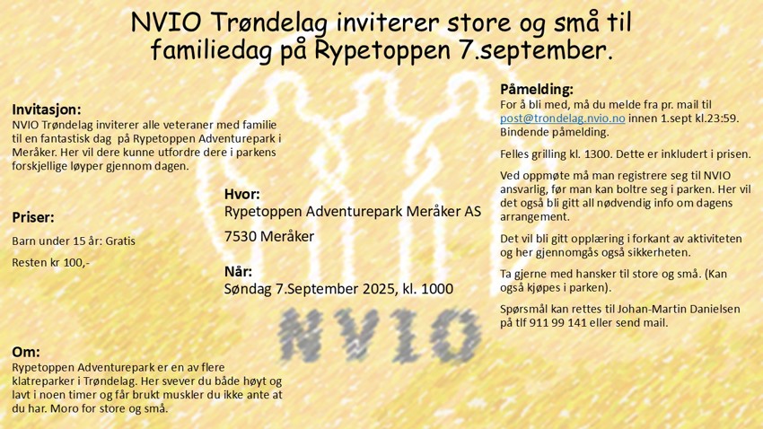 Familiedag på Rypetoppen 7.september