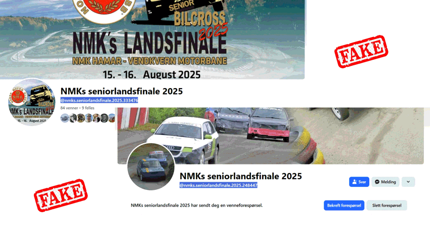 OBS! Falske sider på facebook