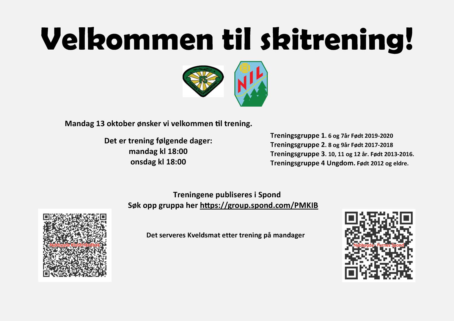 Oppstart treninger Høst 2025