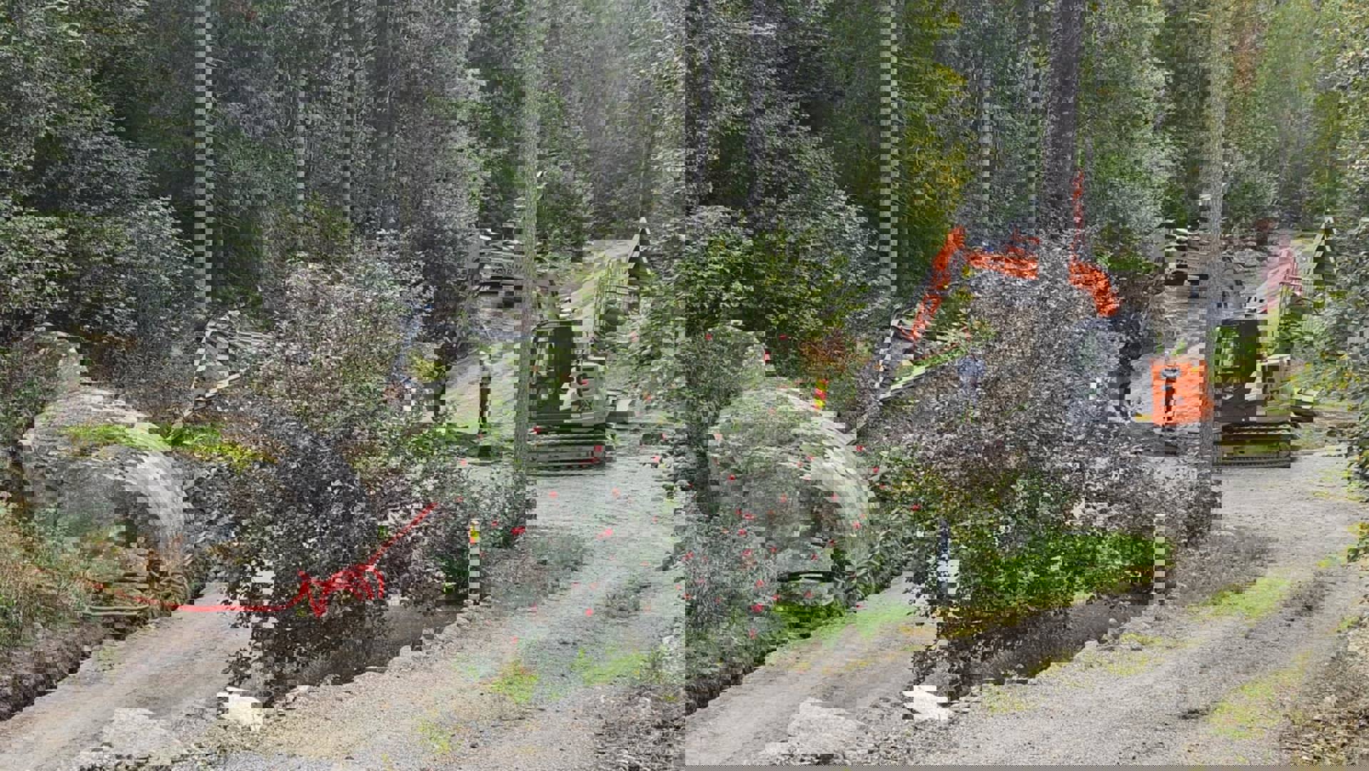 Stengt vei Sjøberget, tirsdag 30. september