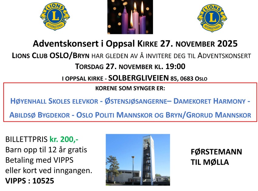 Adventskonsert i Oppsal Kirke 2025