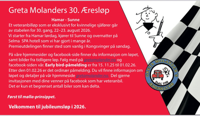 Greta Molanders Æresløp 2026