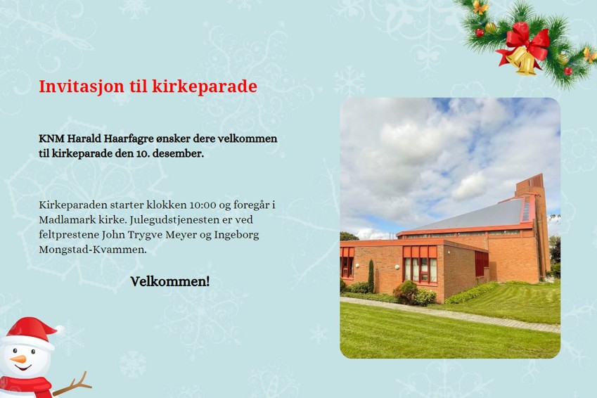 Kirkeparade i Madlamark kirke 10. desember