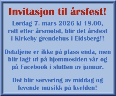 Årsfest lørdag 7. mars 2026