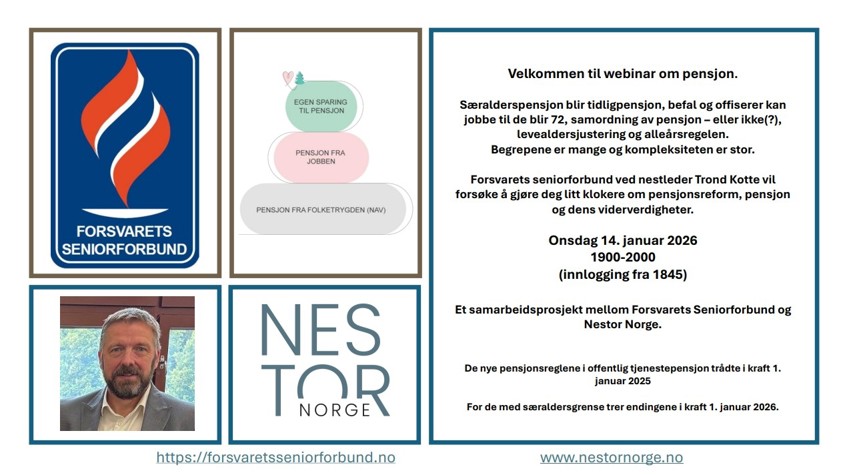 Invitasjon til webinar om pensjon 14. januar 2026
