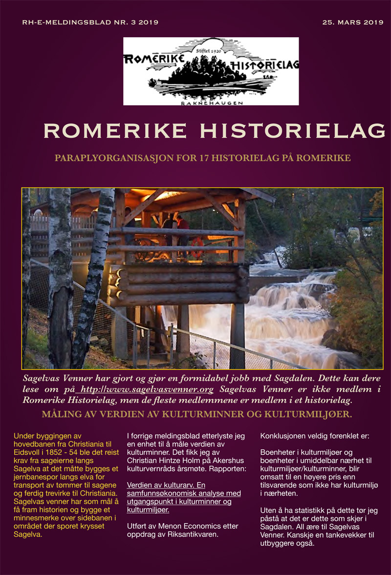 Romerike Historielags meldingsblad nr. 3 - 2019
