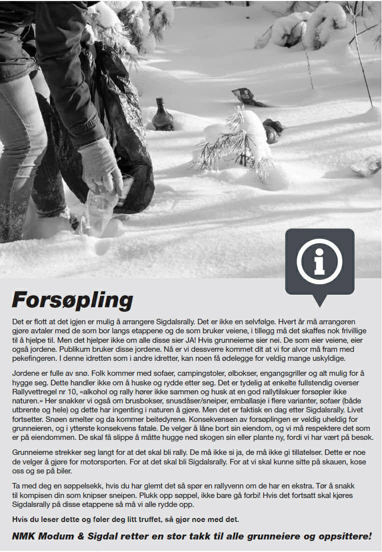 MINNER OM - VIKTIG MELDING TIL PUBLIKUM!