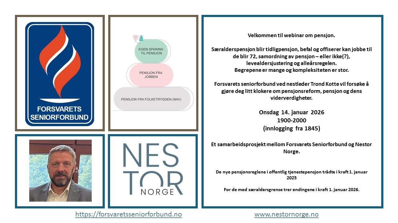 Webinar om pensjonsreformen og pensjon