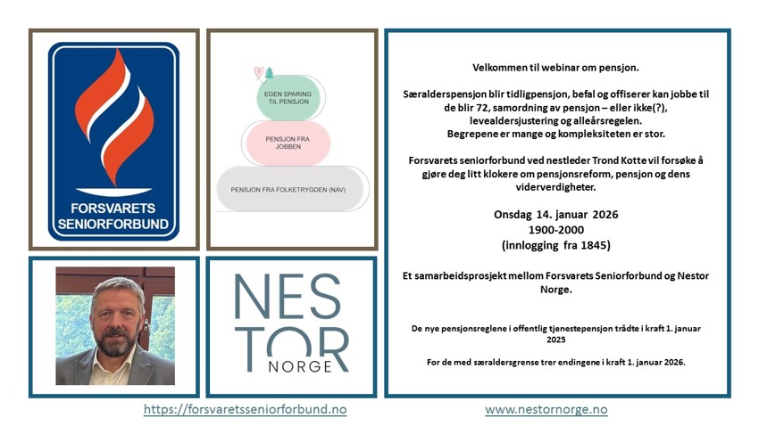 Webinar om pensjonsreformen og pensjon