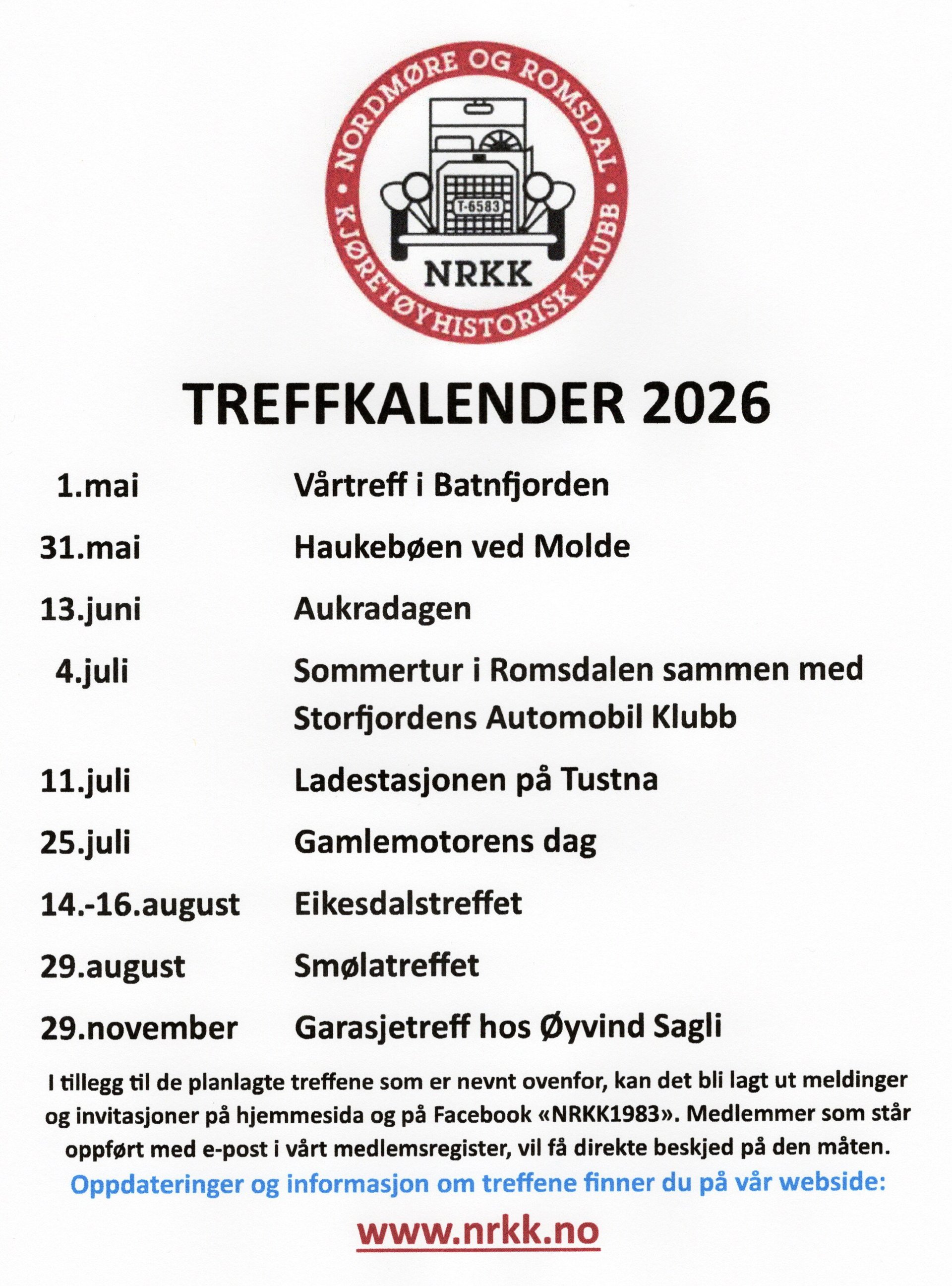 Treffkalender 2026