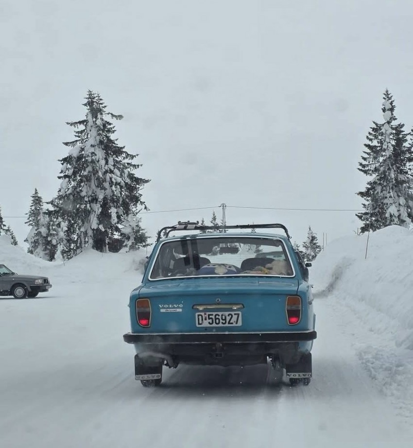 Classic Volvo Club på vintertur.