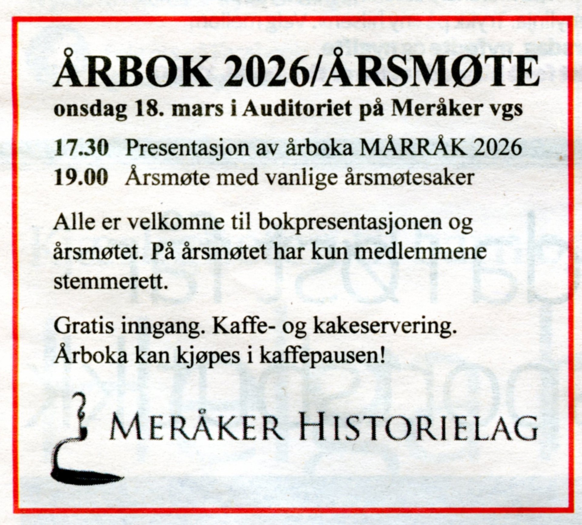 Årboklansering og Årsmøte