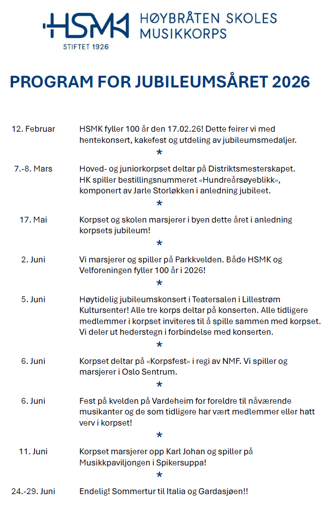 Program for jubileumsåret 2026