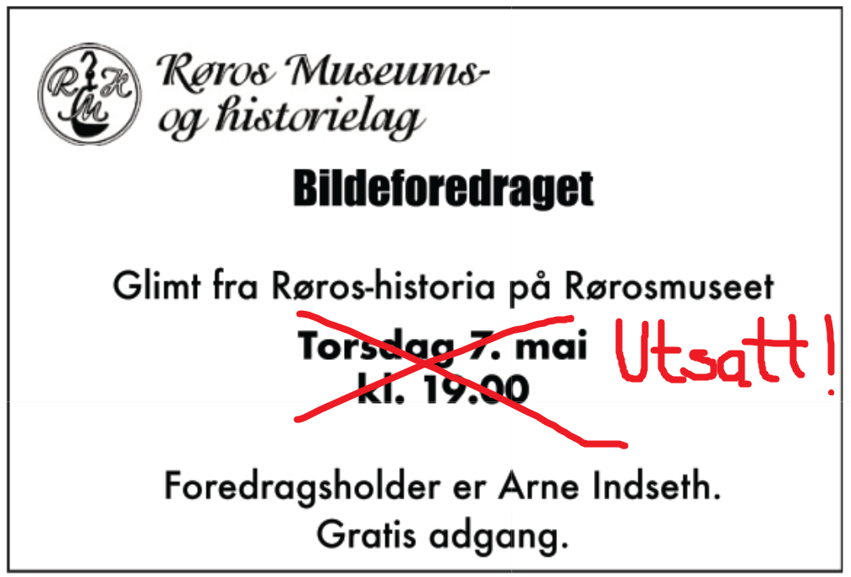 Arrangementet er utsatt!