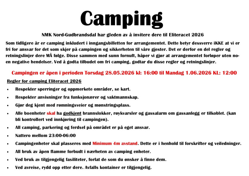 Camping Eliteracet 2026