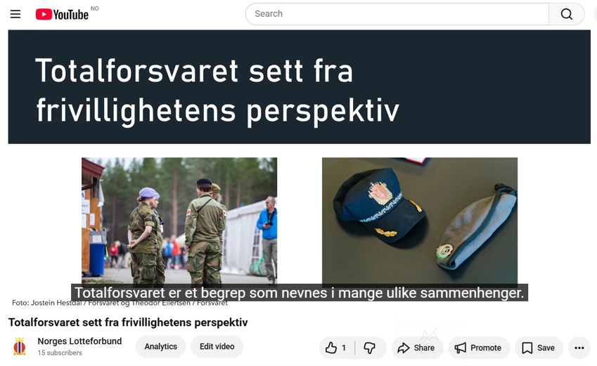 Webinar om totalforsvaret sett fra frivilligheten.