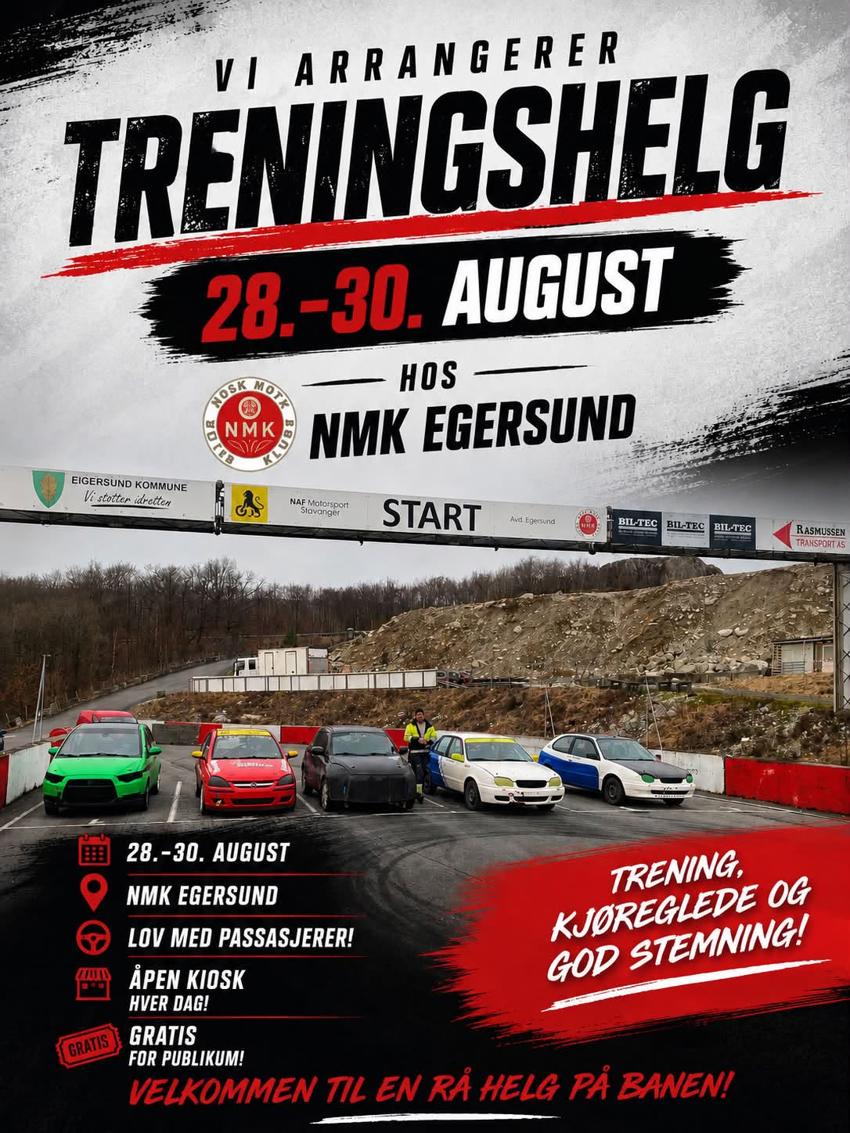 Treningshelg 28-30 august!