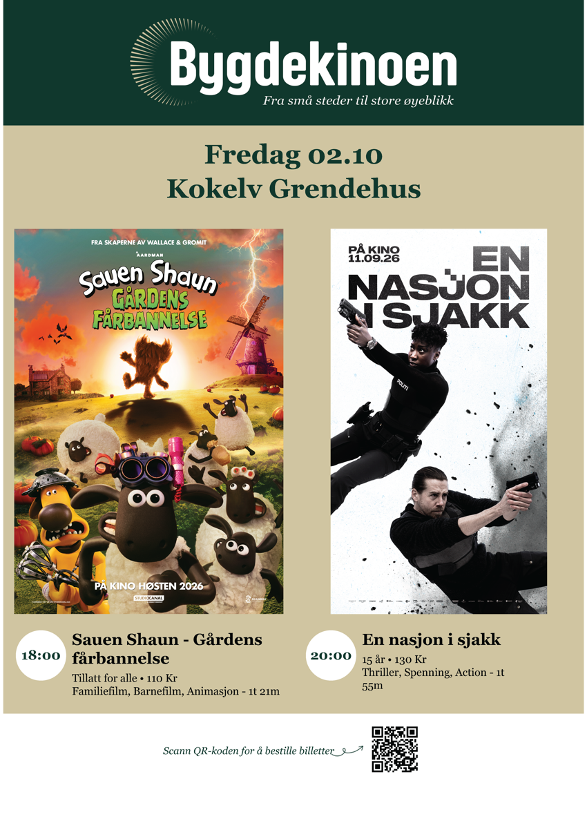 Bygdekino 2. oktober 2026