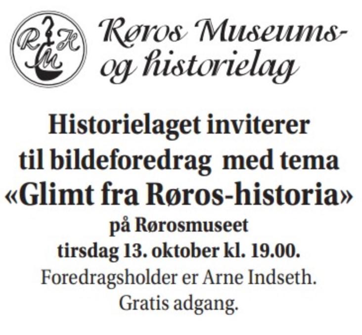 Glimt fra Røroshistoria - Foredrag 13.oktober 2026