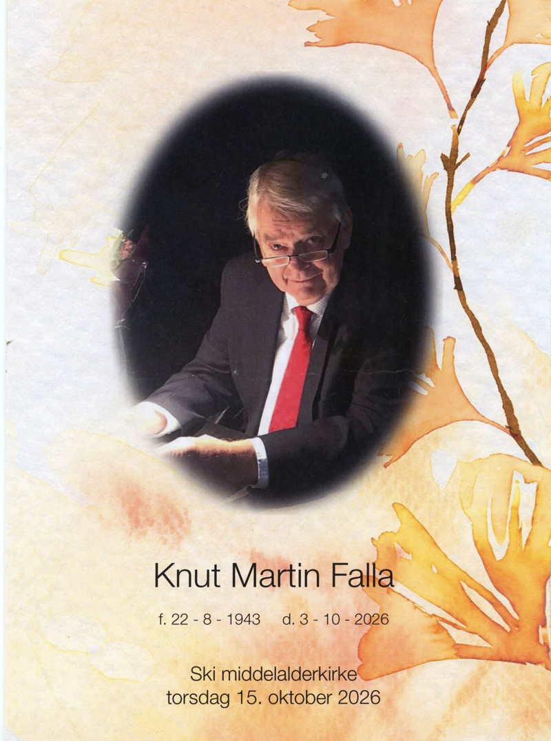 2026.10.15 Knut Fallas bortgang. Minnehefte forside. Foto Grunde Vale.