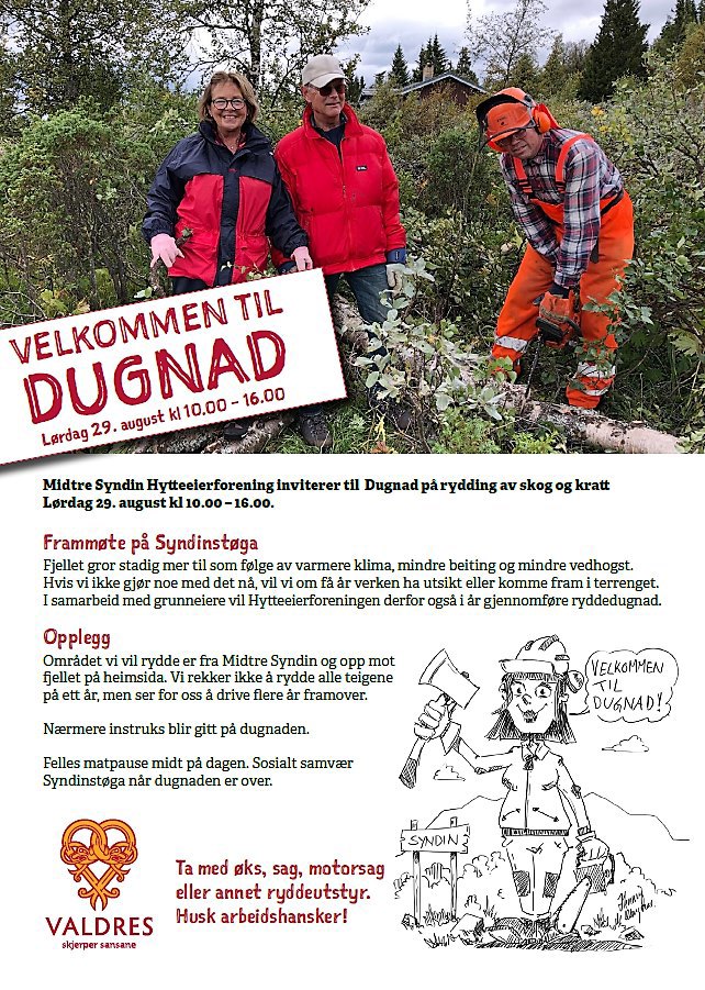 Dugnad for rydding av skog og kratt.