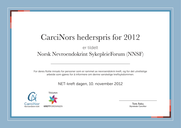 CarciNors hederspris for 2012