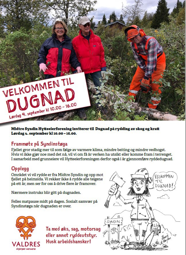 Dugnad for rydding av skog og kratt.