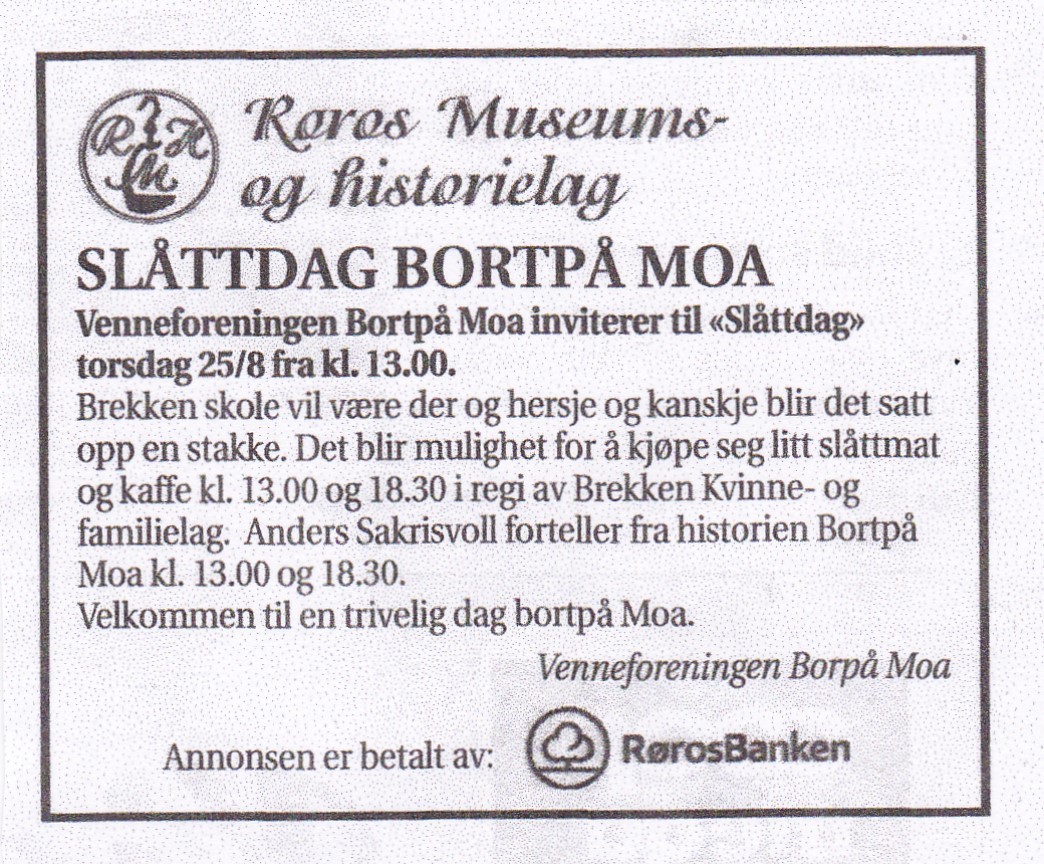 Slåttdag Bortpå Moa 25. august