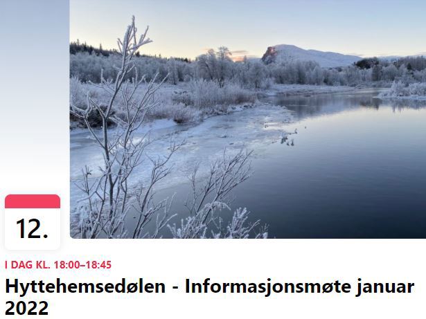 Hyttehemsedølen - Informasjonsmøte 12 januar 2022