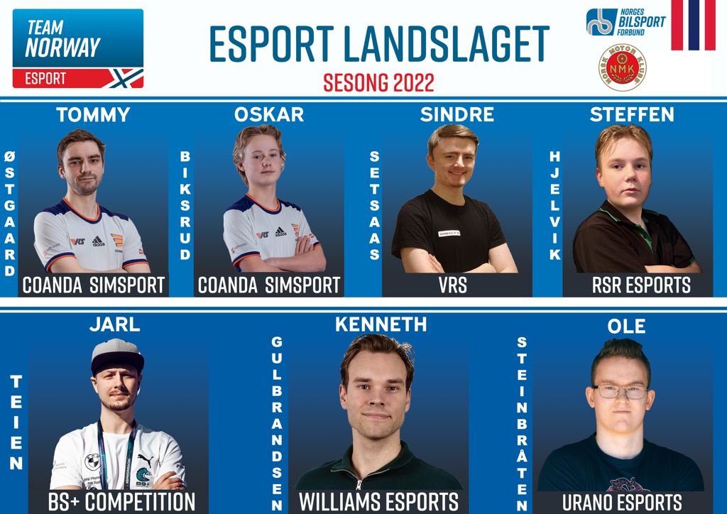 Esportlandslaget 2022 er nå klart