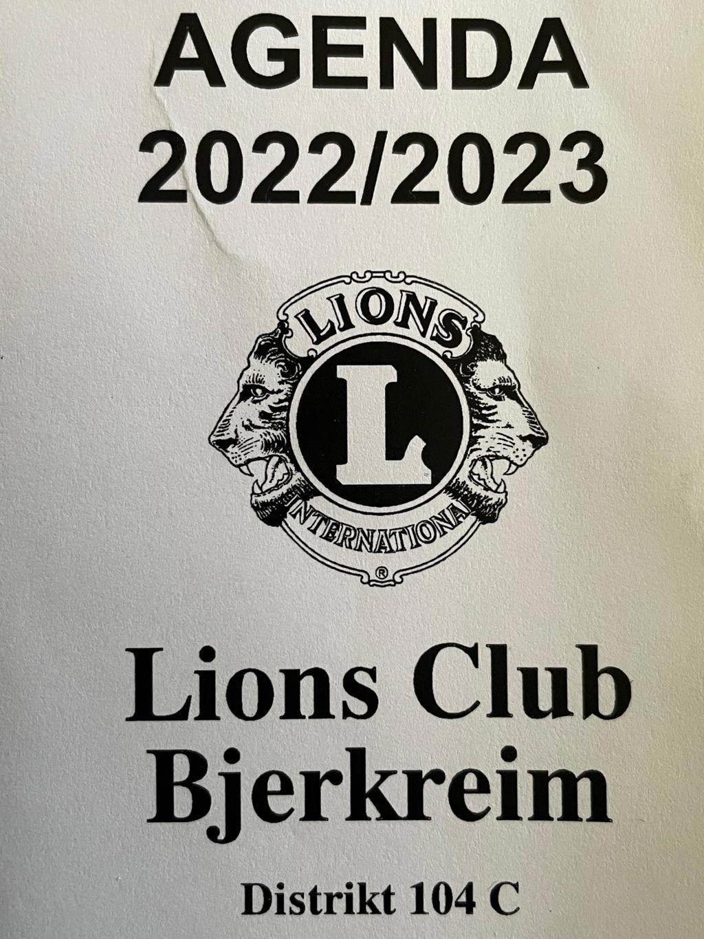 Lions agenda 2022-2023