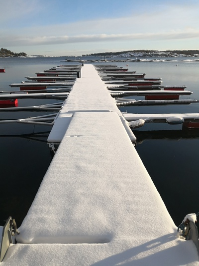 Brygge A i vinterskrud