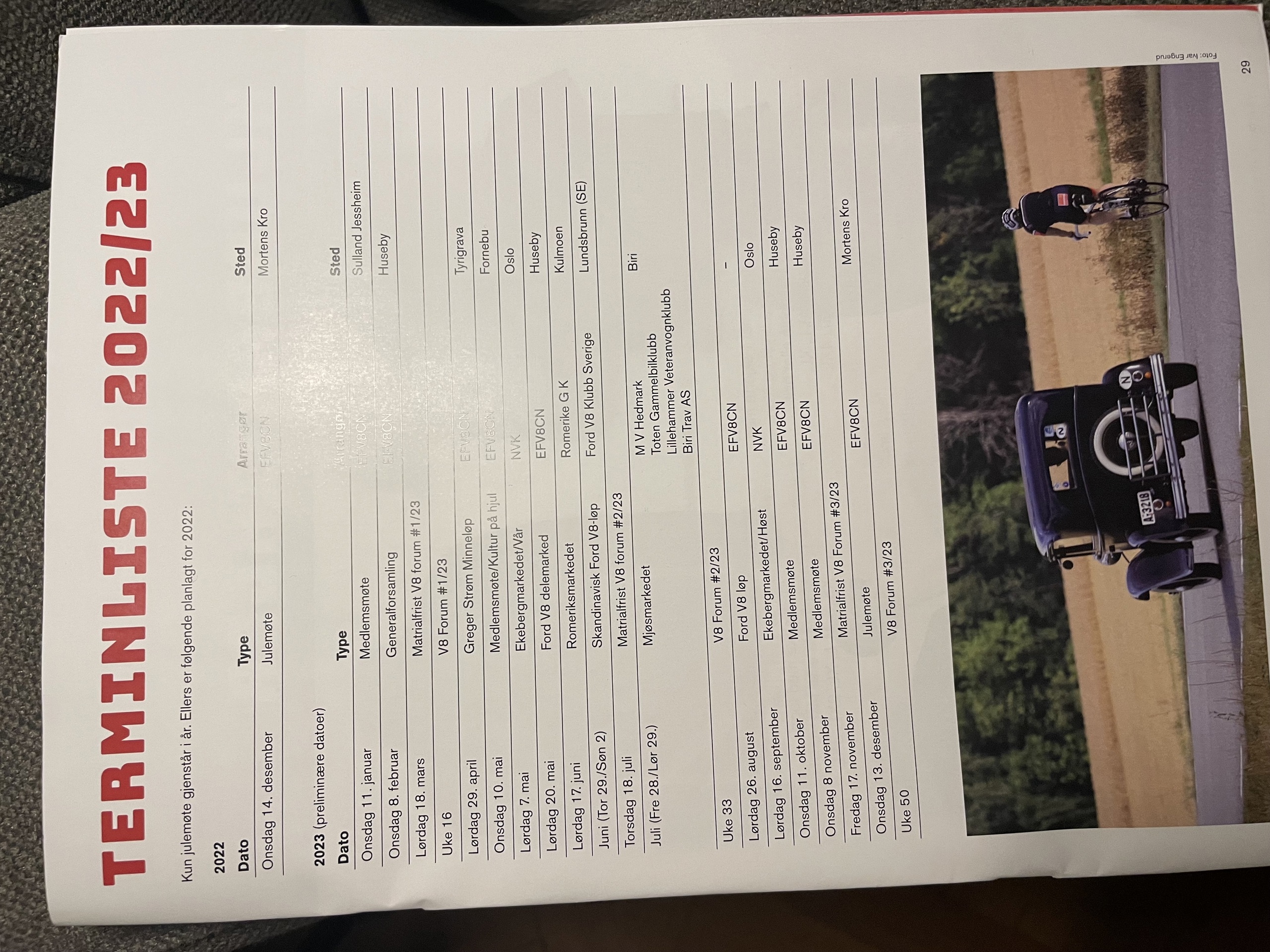 Terminliste 2023