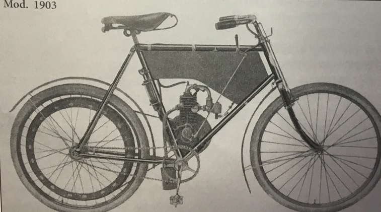 1. 1903 Den første Husqvarna en Motorvelociped 