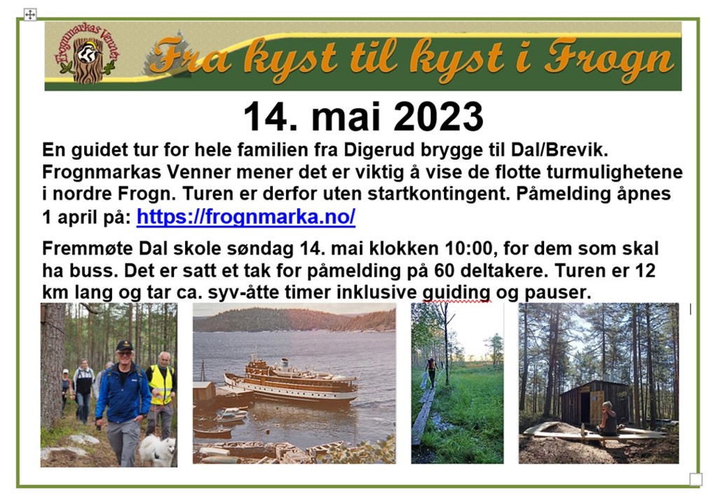 Fra Kyst til Kyst i Frogn søndag 14.mai 2023