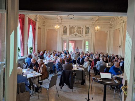Bilder fra årsmøtet 2023 i Hvitesalen på Hurdal Verk  folkehøgskole. Hurdal Historielag var vertskap. Foto: Lillian Mobæk.