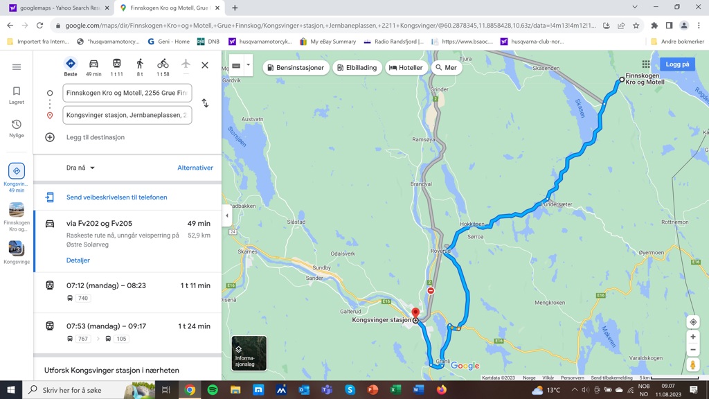 Veikart til Gromlyd 12. august 2023