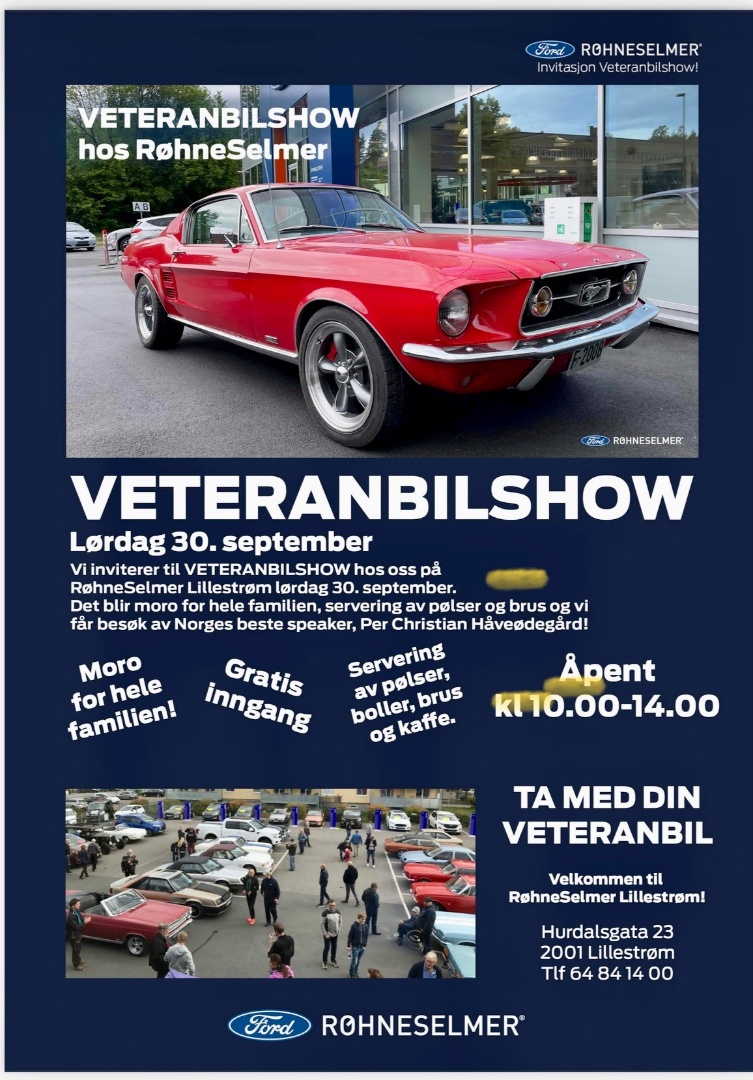 Veteranbilshow hos RøhneSelmer, Lørdag 30.09.2023