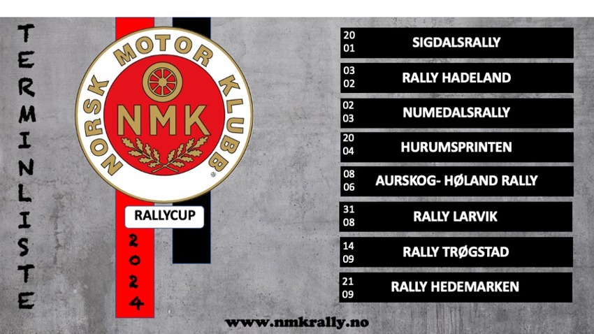 Terminliste NMK Rallycup 2024!
