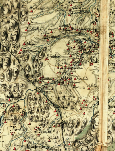 Strømmen på Jægerkorpsets kart 1804