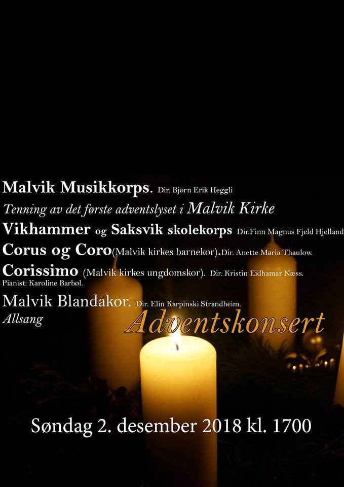 Adventskonsert i Malvik kirke 2.desember 2018