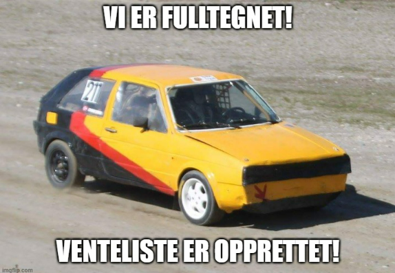 Vi er fulltegnet. Venteliste er opprettet.